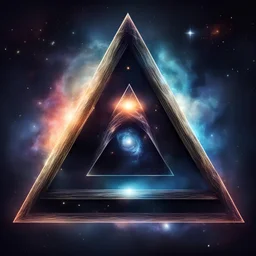 The triangle is both perfect and mysterious, and seems to hold a certain energy that draws your eyes to it, in space art style