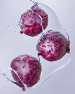 pomegranate are refracted under water