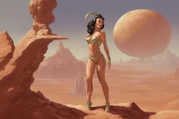 Sci-fi pin-up girl on an alien planet, John Carter of Mars