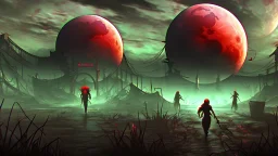 Background horror gaming red moon