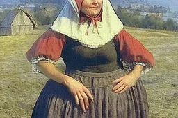 medieval peasant woman, minikini, nagy mellek.