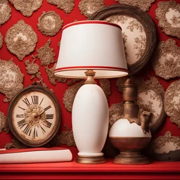 An old white lamp looks great as a YouTube banner, with a closed red background