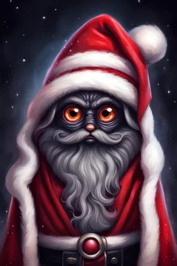 fluffy big eyed Santa sith lord