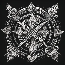 Sketch of a tattoo of the Slavic symbol dark on a black background