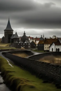medieval , castle town, Iceland, town,