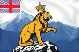 a mountain lion in a royal lion position like on flags or crests, vector