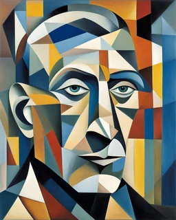 Cubist portrait of Pablo Picasso.