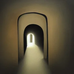 knight, cave, tunnel, Photo Realistic, painting, fog, Dali