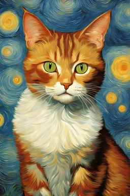 Portrait of a cat by Van Gogh