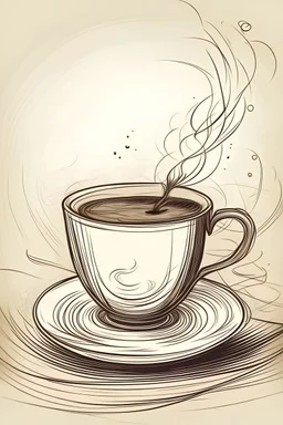 advertising background with a sketch of coffee