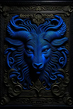 goliat, in an accurate revenge scheme,Dramatic, dark and moody, real 3d inspired style, with intricate details and a sense of mystery blue wood background, 16k