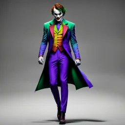 Arte digital 3D de Joker, colores contrastantes, full body