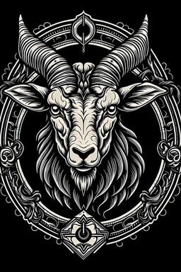 give me a satanic goat like a virtual assistent logo something family friendly