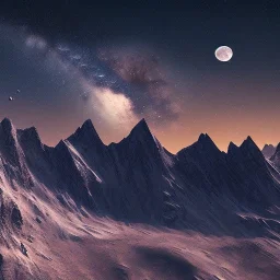 mountain range, night sky, landscape, high detailed, hyperrealisme, sharp focus