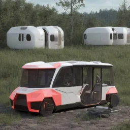 An autonomous electric recreational vehicle consisting of a platform on which a residential capsule is placed