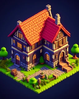 isometric house, RPG style, cartoony, DnD, fantasy, mobile game, unreal Engine