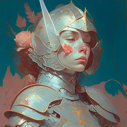 dream portrait of female knight by james jean