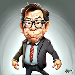 Cartoon by Gustavo Petro serious full body