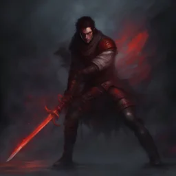 blood hunter, male, witcher, dark, fantasy, black hair, curly hair