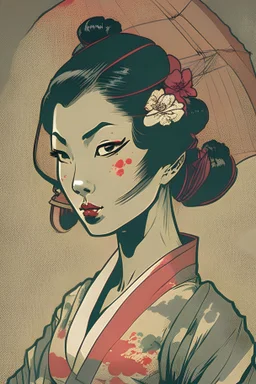 japanese woman in comic style