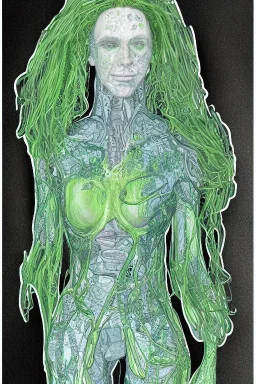 Portrait lady, full body shot, full-color medium shot, BotanicAcademia, biopunk