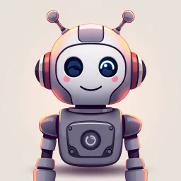 AI LOGO Robot simple, winking face happy