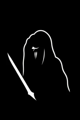 Extremely simple logo representing the shadow of the grim reaper. Noi