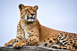 a cougar in a royal lion position