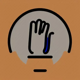 a simple logo of an hand with thumb up, line, flat, vector icon