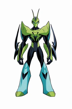 This new alien from the Ben 10 cartoon looks like an alien with an advanced and amazing appearance. He is distinguished by his slender and flexible body, which indicates his high alien capabilities. His skin appears light blue, adding to his feral character.A new space creature from Ben 10 cartoon. Strong and graceful. Advanced metal. Magical power, precise detail and intense power