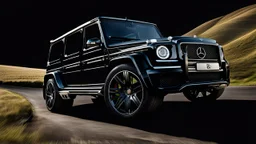 A sleek (((G wagon and bentley merged))) with a majesticly curved rear, cutting through a (sunny, open countryside) backdrop
