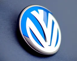 vw logo badge blue futuristic