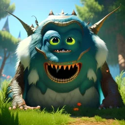 cute disney animation style monster, 8k resolution, ultra hyperdetailed, Unreal Engine 5, very small details, realistic, normal colours, realistic lighting, complex 3d render, cinema 4d