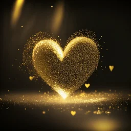 motion blur golden glitter heart