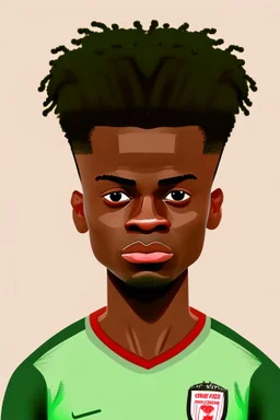 Bukayo Saka English-Nigerian footballer ,cartoon 2d