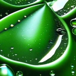 4 big waterdrops on green leave, reflections on the drops, photorealistic, high quality, 8k , details