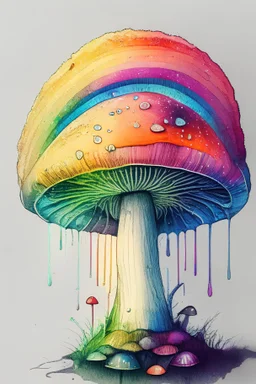 Mushroom rainbow colored sketch