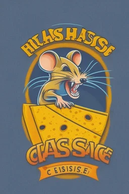 Mouse stealing cheese logo design