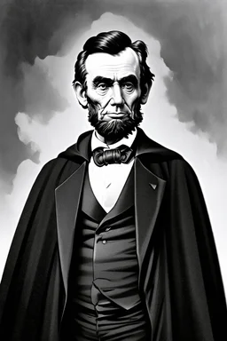 abraham lincoln wearing a cloak