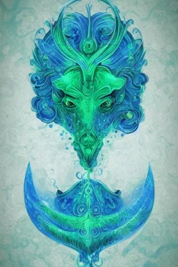 Aquarius zodiac sign, blue, green, hyper realistic