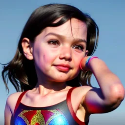 Gal gadot toddler, full body, dramatic lighting, hyper realistic