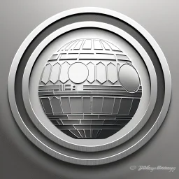 embossed Star Wars death star Logo