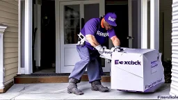 fedex driver with a chainsaw at the front door