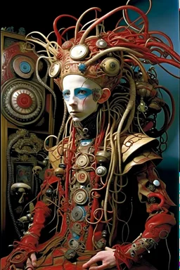 photo by tim walker : loan-blend human-biomorphic-animals squid indefinite head extreme wide shot head to toe portrait of weird smkrofft pufnstuff puppet voodoo cutie doll made of straw human nervous systems, renaissance faire alex grey hyper detailed michael cheval with a playful expression made out of mechanical parts and robot arms; cyborg details, unusual and obscure photograph by františek vobecký of a surreal scene of ghastly men, pop art, clive barker style, 300mm f/.8, raw cinemati