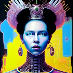 a cyberpunk portrait of queen of england by jean - michel basquiat, by hayao miyazaki by artgerm, highly detailed, sacred geometry, mathematics, snake, geometry, cyberpunk, vibrant, water