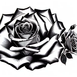 A rose, black & white outline art