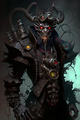 dark demon monster humanoid artificer steampunk engineer