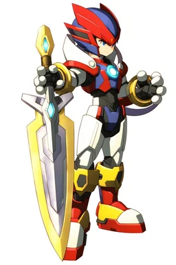 Megaman Zero Omega, Black and Red Armor, Lightning Sword, HD, Clean, Fixed Hands