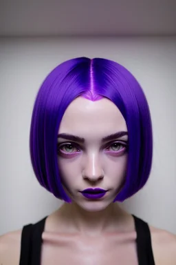 Girl with a purple French bob; modernism; neo-surrealism