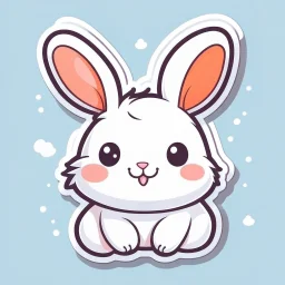 cute rabbit sticker template